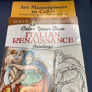 2 Art Coloring Books- Not Colored In